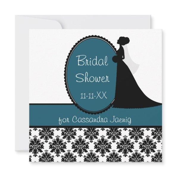 Teal Bride Silhouette