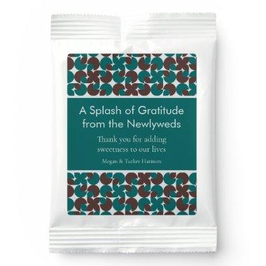 Teal + Brown Retro Shapes Wedding Favor Lemonade Drink Mix