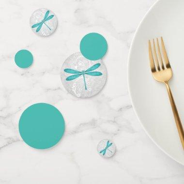 Teal Dragonfly Wedding Table Confetti