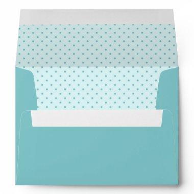 Teal Envelope with Mint Polka Dot Pattern
