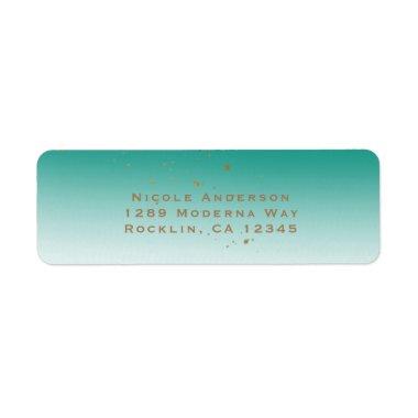 Teal & Gold Modern Glam  Elegant Label