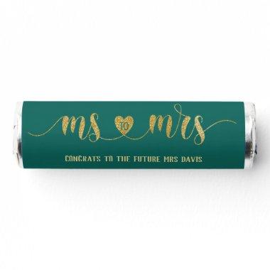 Teal Gold Ms to Mrs Bridal Shower Breath Savers® Mints
