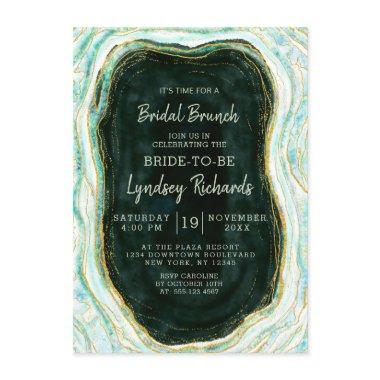 Teal Green & Gold Agate Geode Bridal Brunch Shower