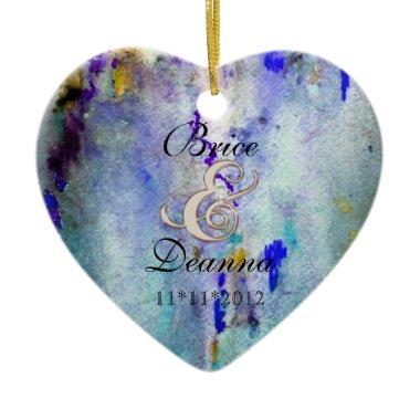 Teal Mist Champagne Wedding Favor Ornament