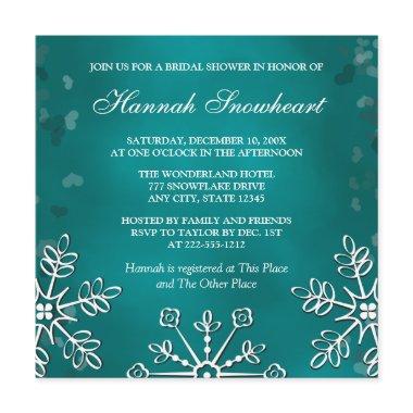 TEAL SNOWFLAKE BRIDAL SHOWER Invitations