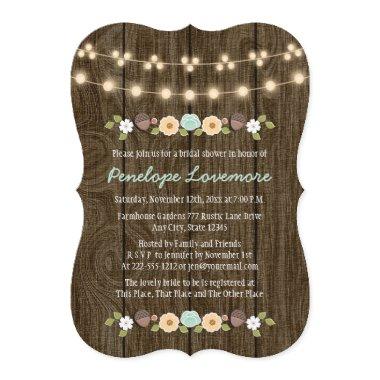Teal String of Lights Fall Rustic