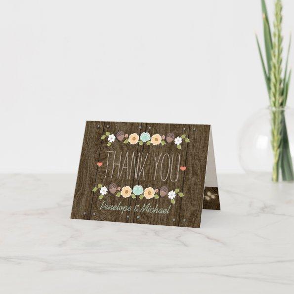 Teal String of Lights Fall Rustic Thank You