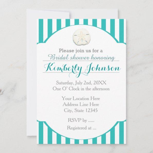 Teal Turquoise Beach Sand Dollar Event Invitations