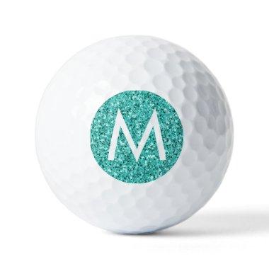 Teal Turquoise Blue Personalized Initial Golf Balls