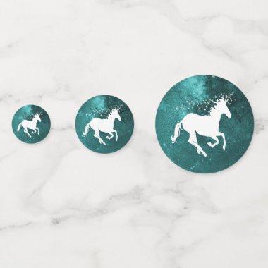 Teal Unicorn Wedding Table Confetti