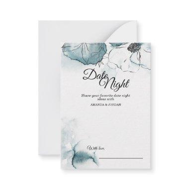 Teal Watercolor Sketch Wedding Date Night Advice