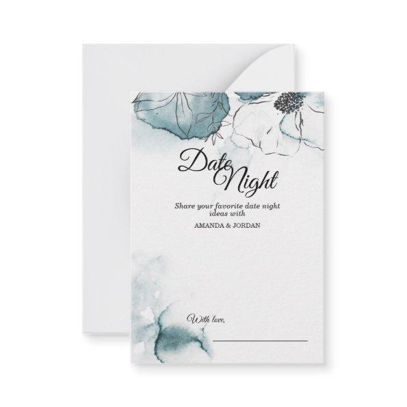 Teal Watercolor Sketch Wedding Date Night Advice