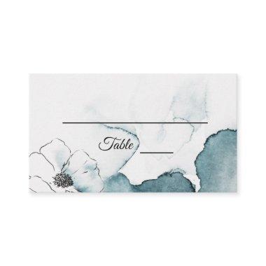 Teal Watercolor Sketch Wedding Place Invitations