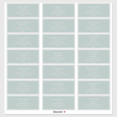Teal Wedding Guest Address Labels