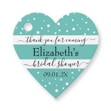 Teal & White Polka Dots Thank You Bridal Shower Favor Tags