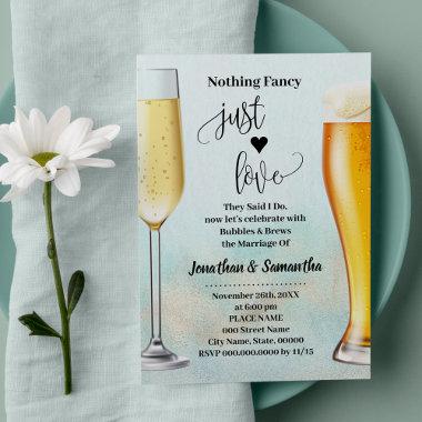 Teal with Gold Bubbles & Brews before I do Shower Invitations