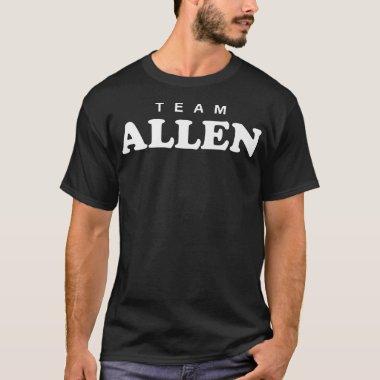 Team Allen Personalized Surname Bride Groom Family T-Shirt
