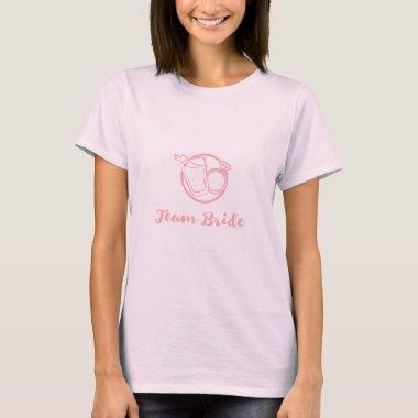 Team Bride Bachelorette Party Bridal Shower Pink T-Shirt