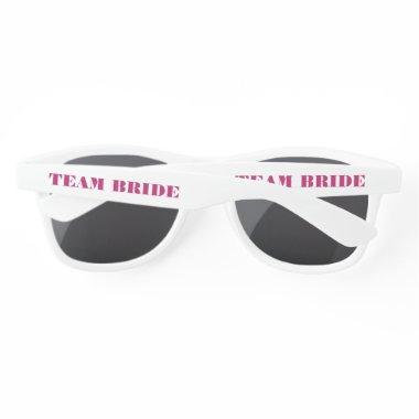 Team Bride Bold Pink Bachelorette Sunglasses