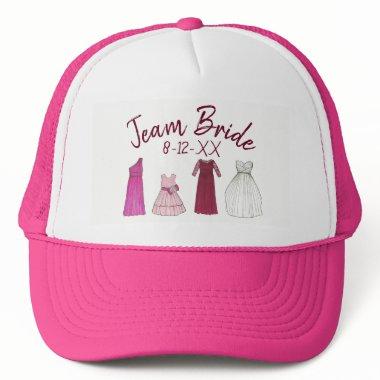 Team Bride Bridal Shower Bachelorette Party Gowns Trucker Hat