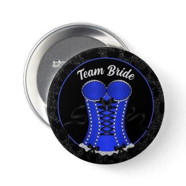 Team Bride Flirty Blue Corset Button