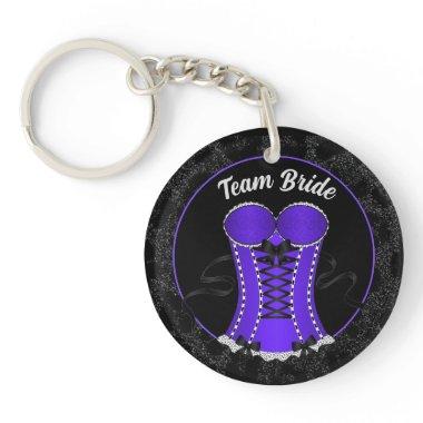 Team Bride Flirty Purple Corset Keychain
