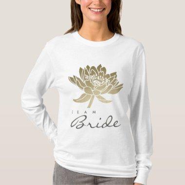 TEAM BRIDE GLAMOROUS GOLD WHITE LOTUS FLORAL T-Shirt