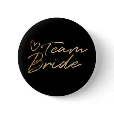 Team Bride - Gold faux foil button