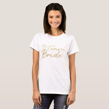 Team Bride - Gold faux foil t-shirt