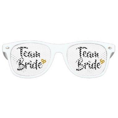 Team Bride Gold Heart Retro Sunglasses