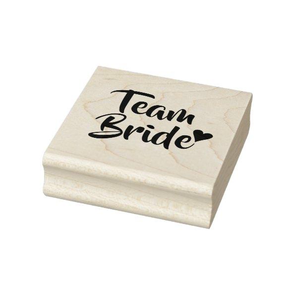 Team Bride Heart Bridal Shower Rubber Stamp