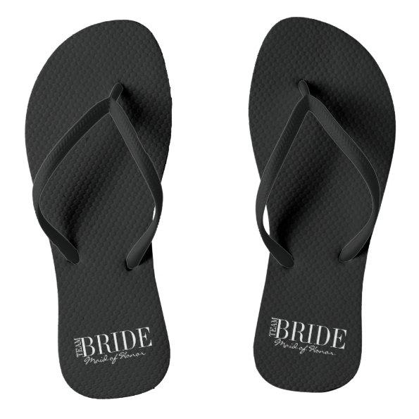 Team Bride Maid of Honor Bridal Party Flip Flops
