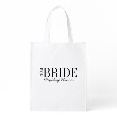 Team Bride Maid of Honor Bridal Party Reusable Bag