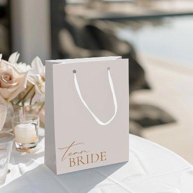 Team Bride Minimalist Elegant Bachelorette Medium Gift Bag