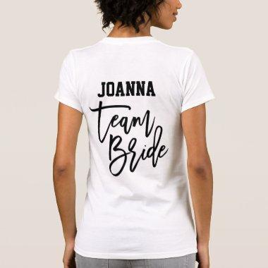 Team Bride Quote Simple Maid of Honor Monogram T-Shirt