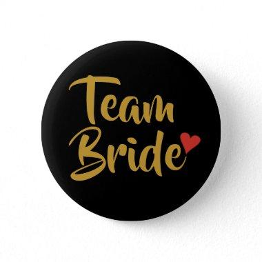 Team Bride Red Heart Button