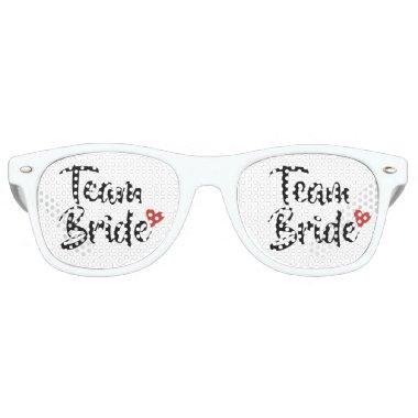 Team Bride Red Heart Retro Sunglasses