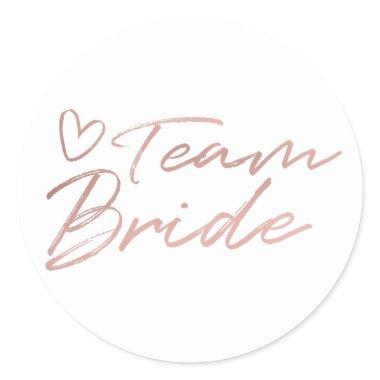 Team Bride - Rose Gold faux foil sticker