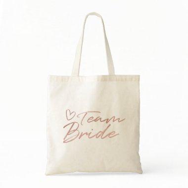 Team Bride - Rose Gold faux foil tote bag