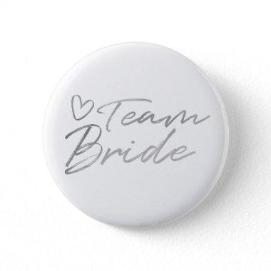 Team Bride - Silver faux foil button