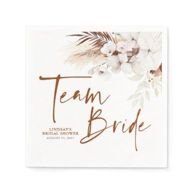 Team Bride Terracotta Floral Boho Bridal Shower Napkins