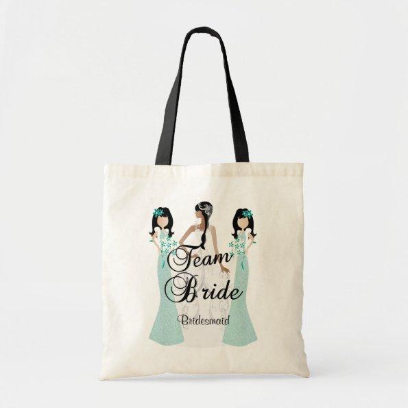 Team Bride | Wedding | Teal Green | DIY Text Tote Bag