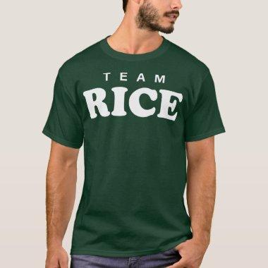 Team Rice Personalized Surname Bride Groom Family T-Shirt