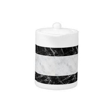 Teapot Black & White Marble