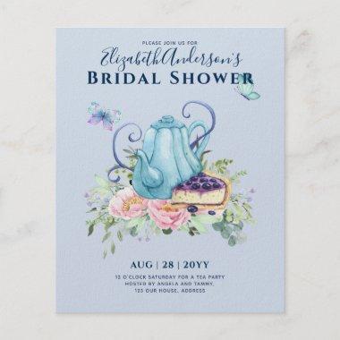 Teapot Bridal Shower Teatime Afternoon Tea Invites Flyer