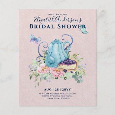 Teapot Bridal Shower Teatime Afternoon Tea Invites Flyer
