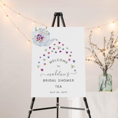 Teapot Floral Bridal Shower Tea Party Welcome Foam Foam Board