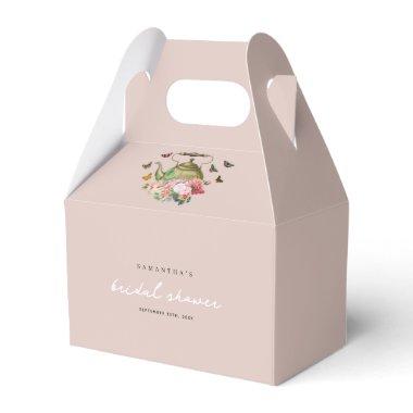 Teapot Party Pink Floral Butterflies Bridal Shower Favor Boxes