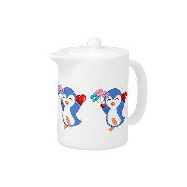 Teapot Vintage Elephant Valentine's Day Penguin