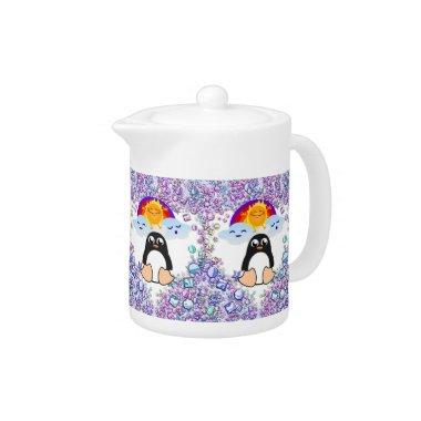 Teapot Vintage Elephant Valentine's Day Penguin